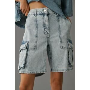 PILCRO BY ANTHROPOLOGIE Beachy Cargo Denim Shorts Size 27